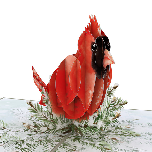 I Love Pop Winter Cardinal Pop-Up Card