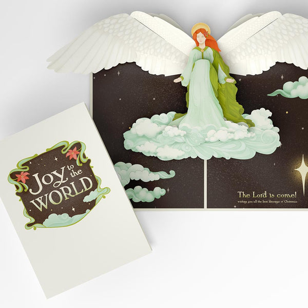i love pop Joy to the World Christmas Angel Pop-Up Card
