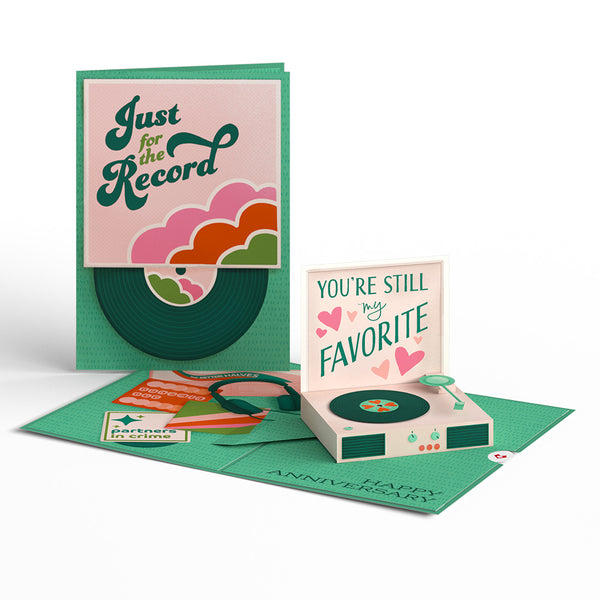 i love pop Just for the Record Anniversary Pop-Up Card