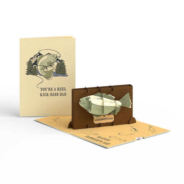 I Love Pop Kick-Bass Dad Father's Day Pop-Up Card & Bouquet Bundle
