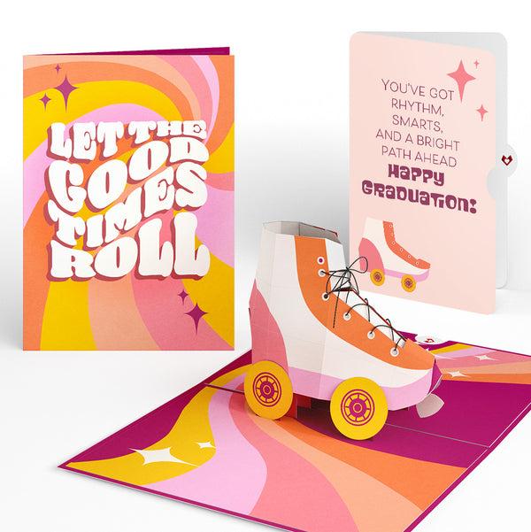 i love pop Let the Good Times Roll Roller Skate Graduation Pop-Up Card and Sentiment Set