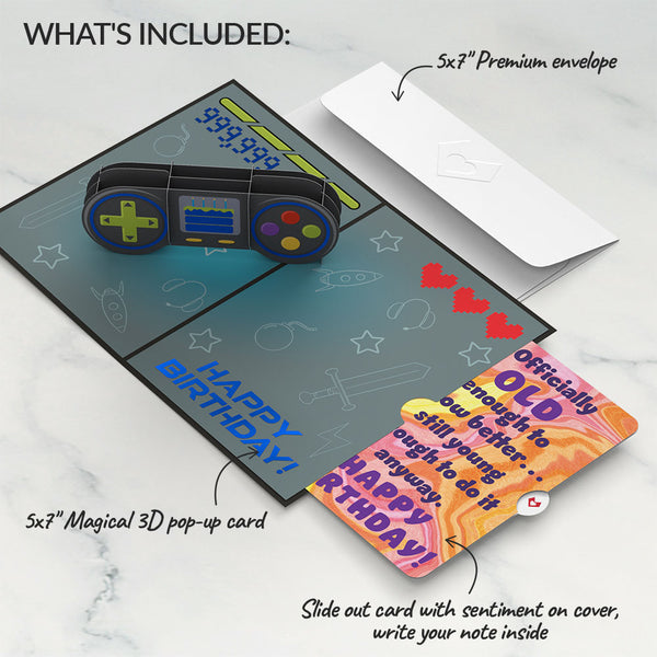 I Love Pop Leveled Up Gamer Birthday Pop-Up Card And Sentiment Set