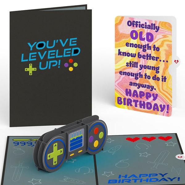i love pop Leveled Up Gamer Birthday Pop-Up Card and Sentiment Set