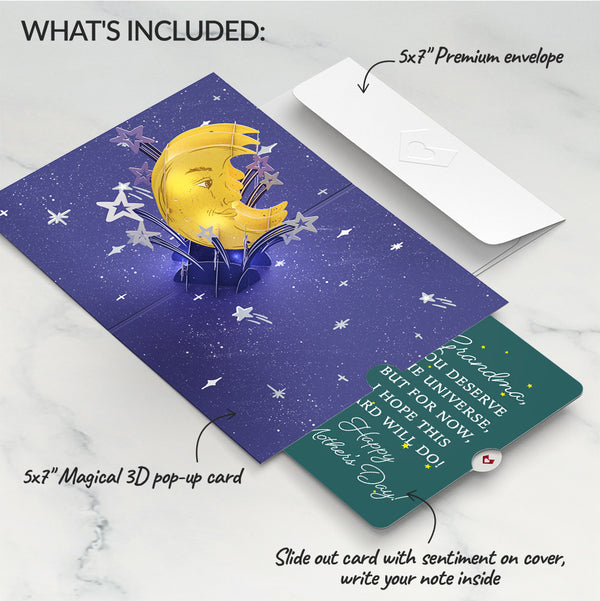 I Love Pop Love You To The Moon And Back Mother's Day Light-Up Pop-Up Card And Sentiment Set For Grandma