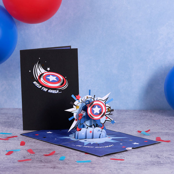 i love pop Marvel's Avengers Captain America Birthday Pop-Up Card