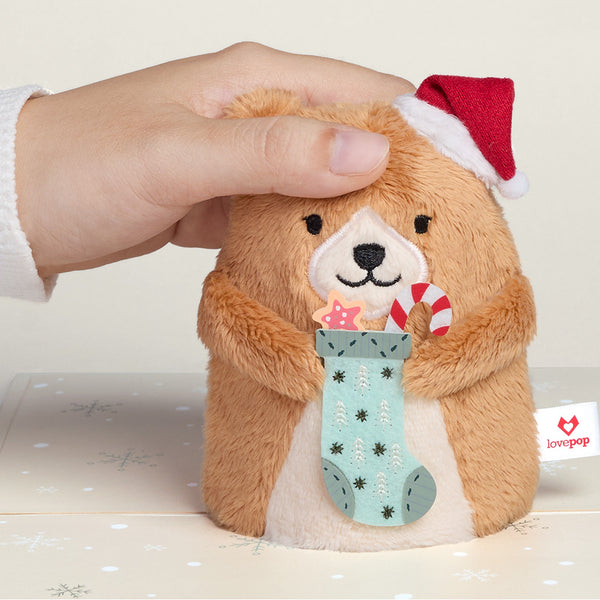 I Love Pop 'Merry Christmas' Holiday Bear Plushpop Card