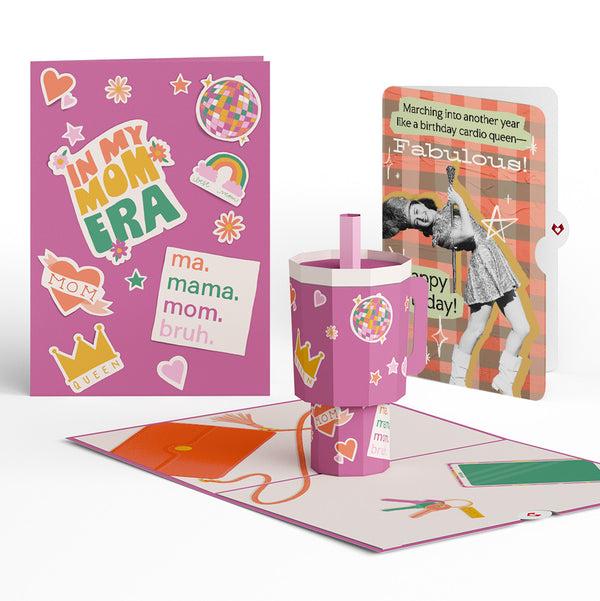 i love pop Mom Era Tumbler Birthday Pop-Up Card and Cardio Queen Sentiment Set