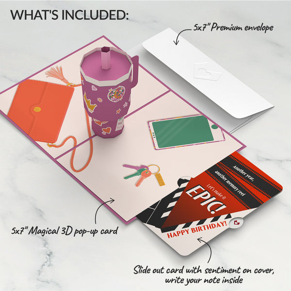 I Love Pop Mom Era Tumbler Birthday Pop-Up Card And Epic Reel Sentiment Set