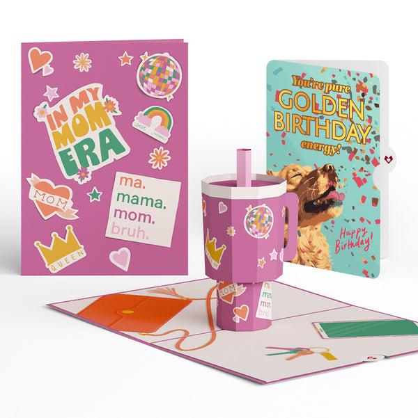 i love pop Mom Era Tumbler Birthday Pop-Up Card and Golden Energy Sentiment Set