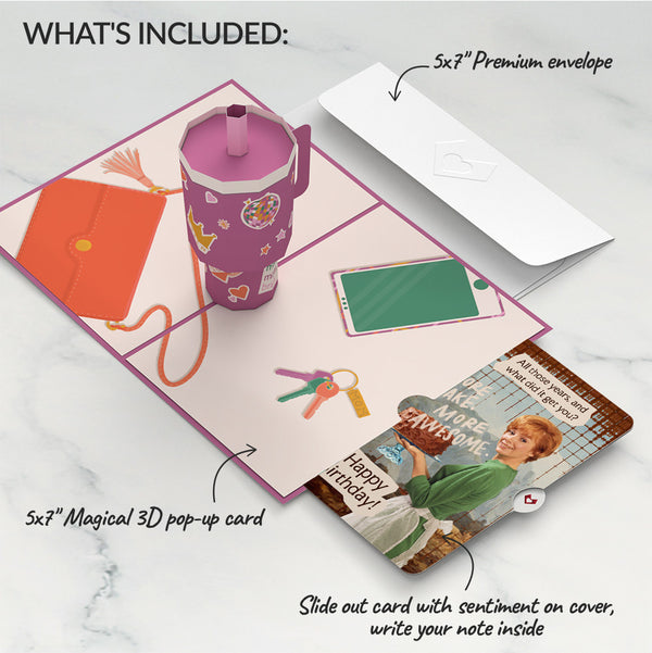 I Love Pop Mom Era Tumbler Birthday Pop-Up Card And More Cake More Awesome Sentiment Set