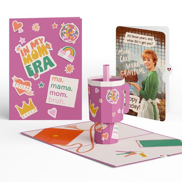 i love pop Mom Era Tumbler Birthday Pop-Up Card and More Cake More Awesome Sentiment Set