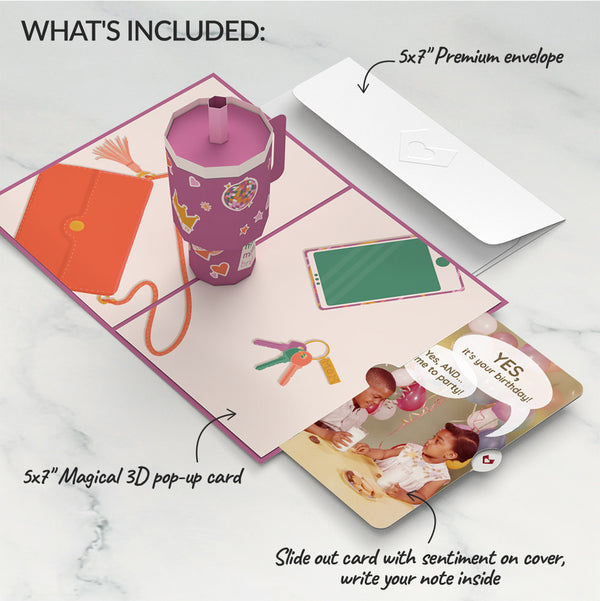 I Love Pop Mom Era Tumbler Birthday Pop-Up Card And Time To Party Sentiment Set