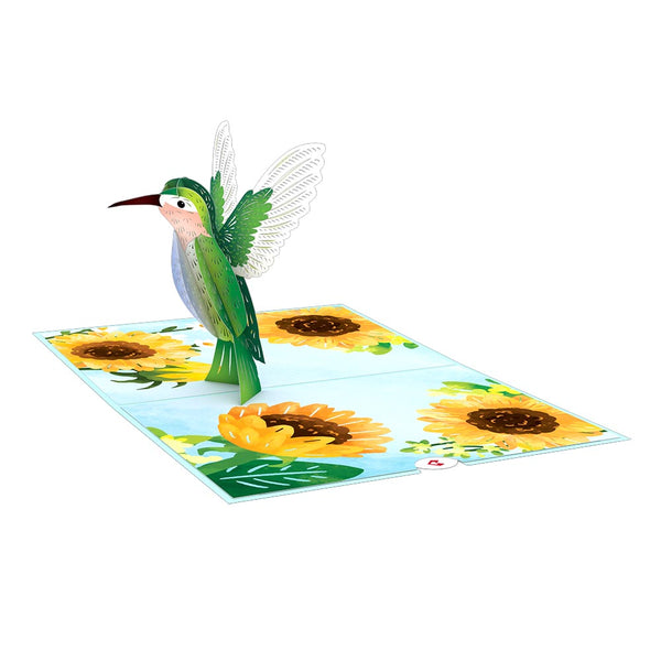 I Love Pop Mother's Day Sunflower Hummingbird Pop-Up Card
