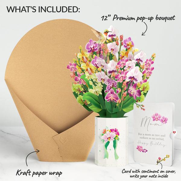 I Love Pop Orchid Birthday Bouquet And Sentiment Set For Mom