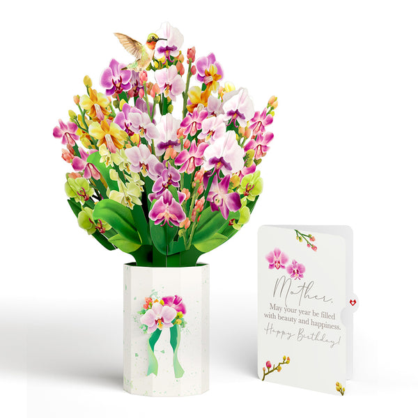 i love pop Orchid Birthday Bouquet and Sentiment Set for Mother