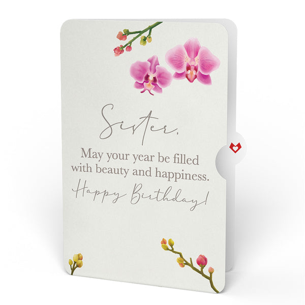 I Love Pop Orchid Birthday Bouquet And Sentiment Set For Sister