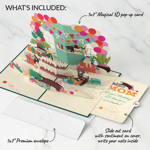 I Love Pop Party Cats Birthday Pop-Up Card And Sentiment Set For Mom