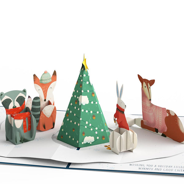 I Love Pop Peace & Joy Woodland Gathering Pop-Up Card