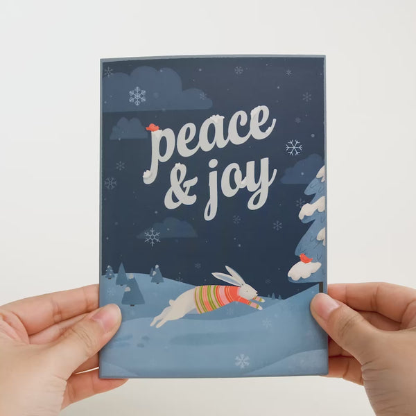 I Love Pop Peace & Joy Woodland Gathering Pop-Up Card