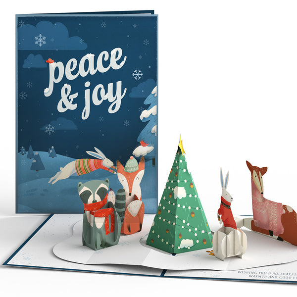 i love pop Peace & Joy Woodland Gathering Pop-Up Card