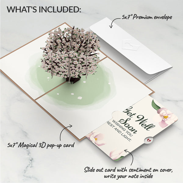 I Love Pop Pink Magnolia Tree Get Well Soon Pop-Up Card And Sentiment Set