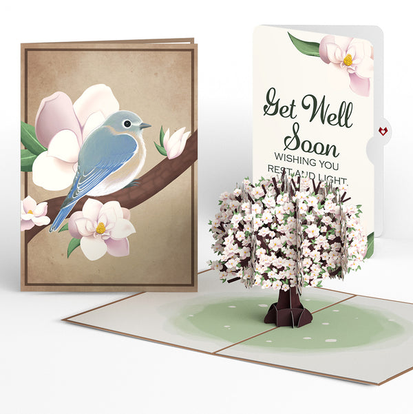 i love pop Pink Magnolia Tree Get Well Soon Pop-Up Card and Sentiment Set
