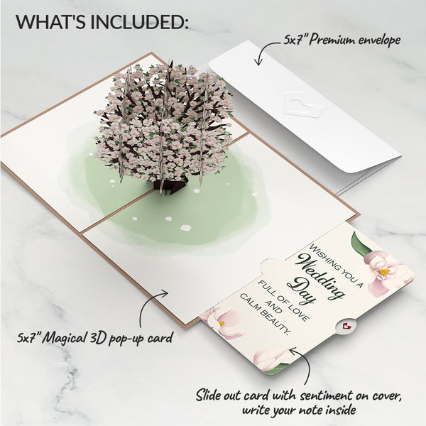 I Love Pop Pink Magnolia Tree Wedding Pop-Up Card And Sentiment Set