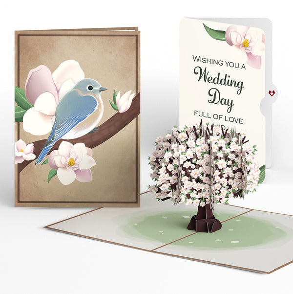i love pop Pink Magnolia Tree Wedding Pop-Up Card and Sentiment Set