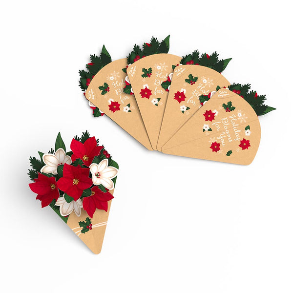 i love pop Poinsettia & Pine Little Blooms (Notecard 5-Pack)