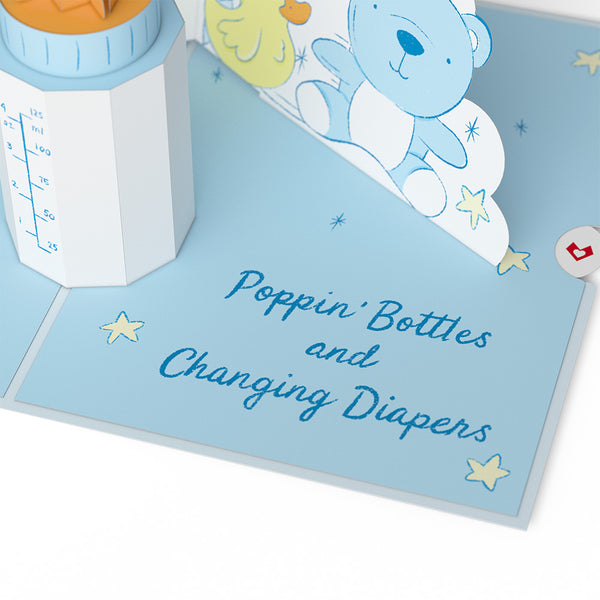 I Love Pop Poppin' Bottles And Changing Diapers New Baby Pop-Up Card