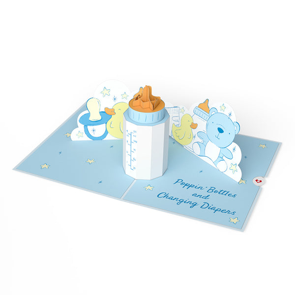 I Love Pop Poppin' Bottles And Changing Diapers New Baby Pop-Up Card