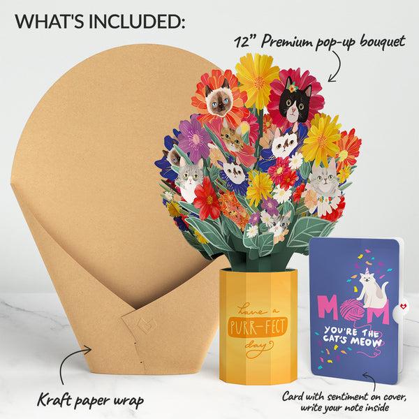 I Love Pop Purr-fect Cat Birthday Bouquet And Sentiment Set For Mom