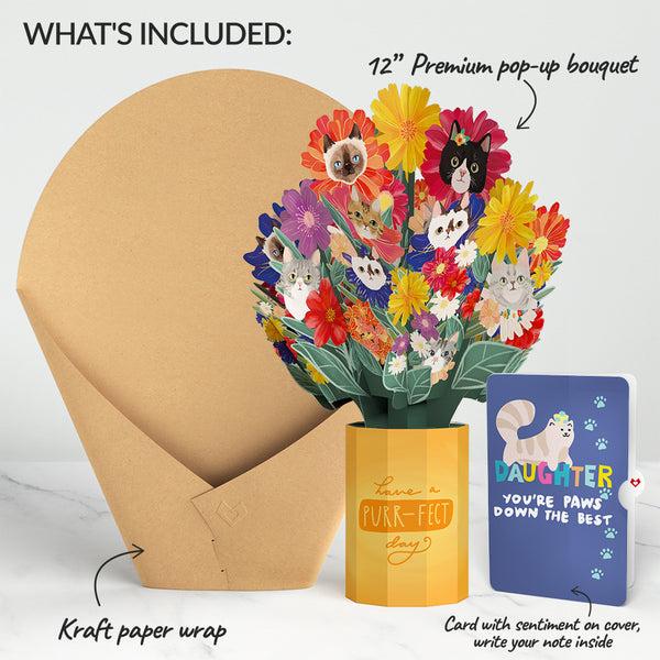 I Love Pop Purr-fect Cat Birthday Bouquet And Sentiment Set For Daughter