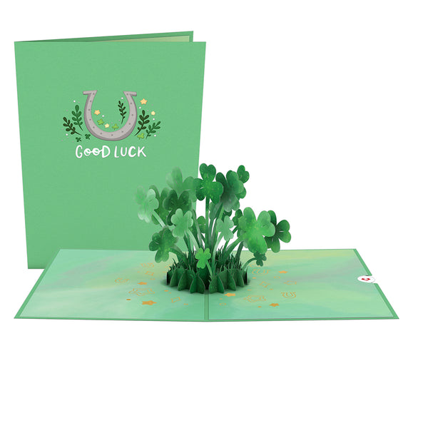 i love pop Saint Patrick's Day Lucky Clover Pop-Up Card