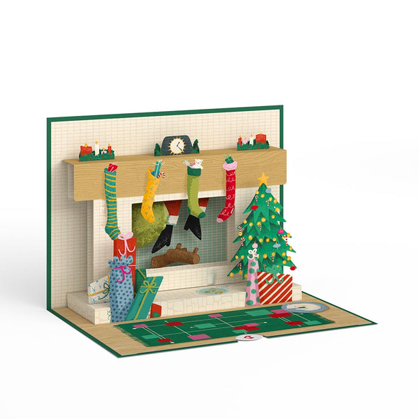 I Love Pop Santa Down The Chimney Christmas Pop-Up Card