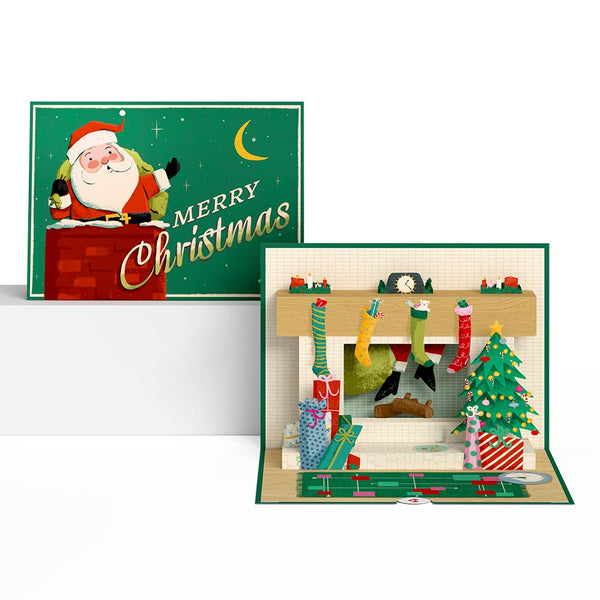 i love pop Santa Down the Chimney Christmas Pop-Up Card