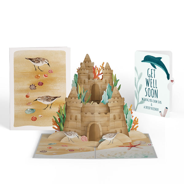 i love pop Seaside Sandcastle Get Well Soon Pop-Up Card and Sentiment Set