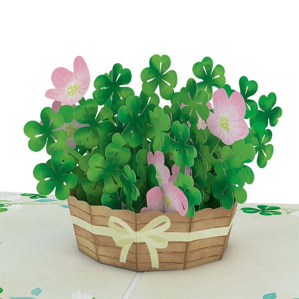 I Love Pop Shamrock Basket St. Patrick's Day Pop-Up Card