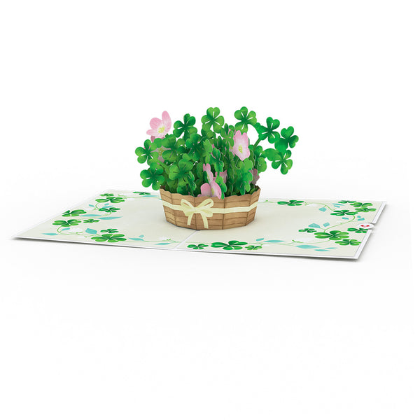I Love Pop Shamrock Basket St. Patrick's Day Pop-Up Card