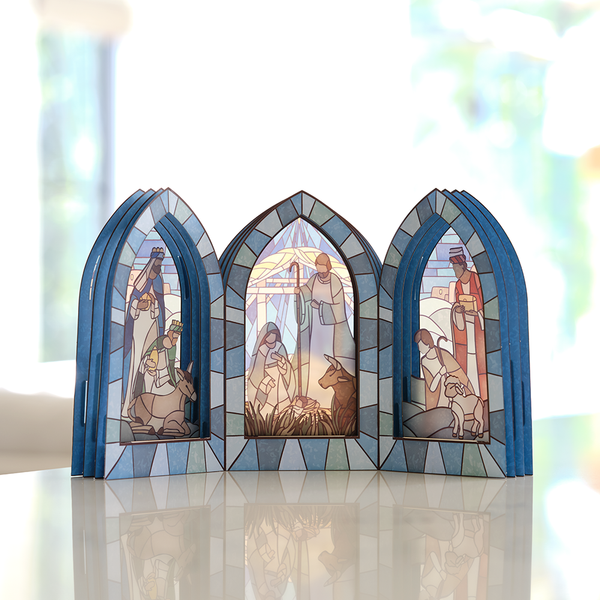 i love pop Stained Glass Nativity Windows Giant Pop-Up Gift