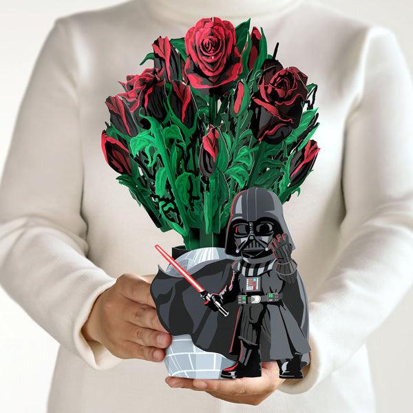 I Love Pop Star Wars™ Darth Vader™ Birthday Pop-Up Card & Flower Buds Bouquet Bundle