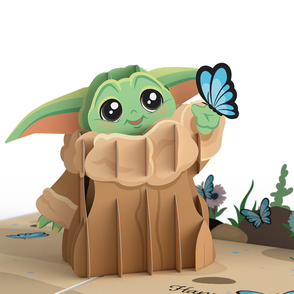 I Love Pop Star Wars™ The Mandalorian™ Grogu™ Mother's Day Butterfly Pop-Up Card