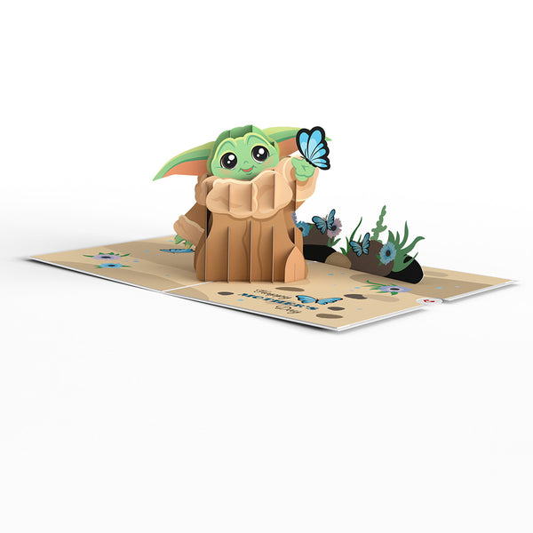 I Love Pop Star Wars™ The Mandalorian™ Grogu™ Mother's Day Butterfly Pop-Up Card