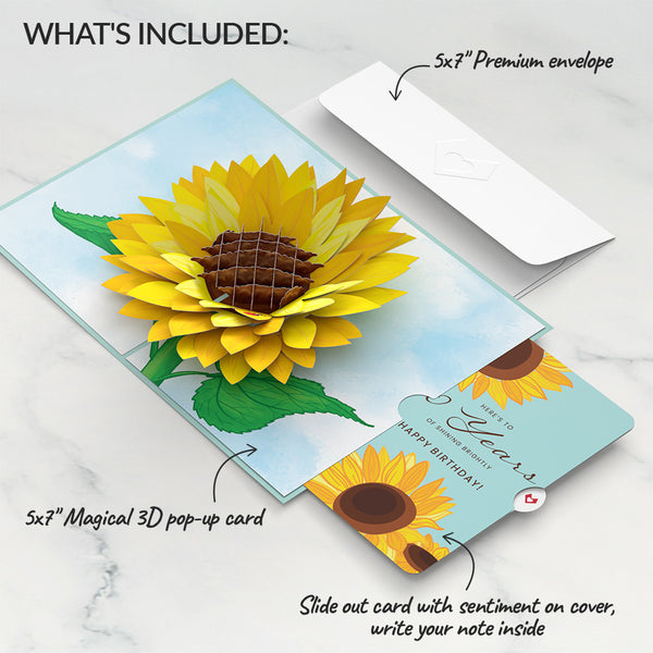 I Love Pop Sunflower 60th Birthday Pop-Up Card And Sentiment Set