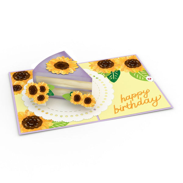 I Love Pop Sunflower Birthday Cake Slice Pop-Up Card