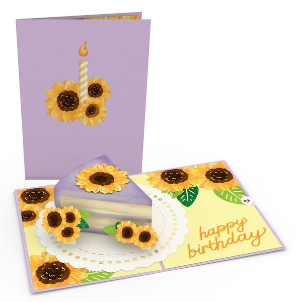 i love pop Sunflower Birthday Cake Slice Pop-Up Card