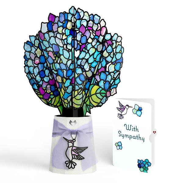 i love pop Sunlit Hydrangeas Sympathy Suncatcher Bouquet and Sentiment Set