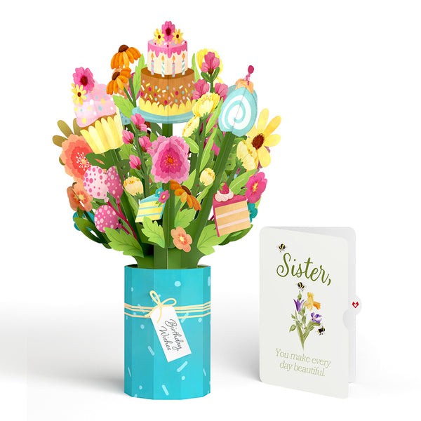 i love pop Sweet Birthday Wishes Bouquet and Sentiment Set for Sister