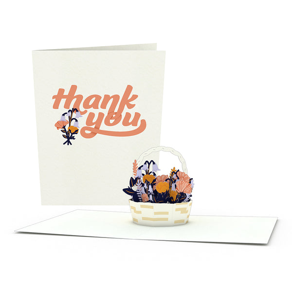 I Love Pop Thank You Flower Basket Notecards (4-Pack)