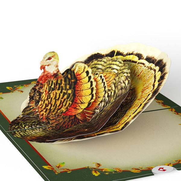I Love Pop Thanksgiving Greetings Vintage Turkey Pop-Up Card